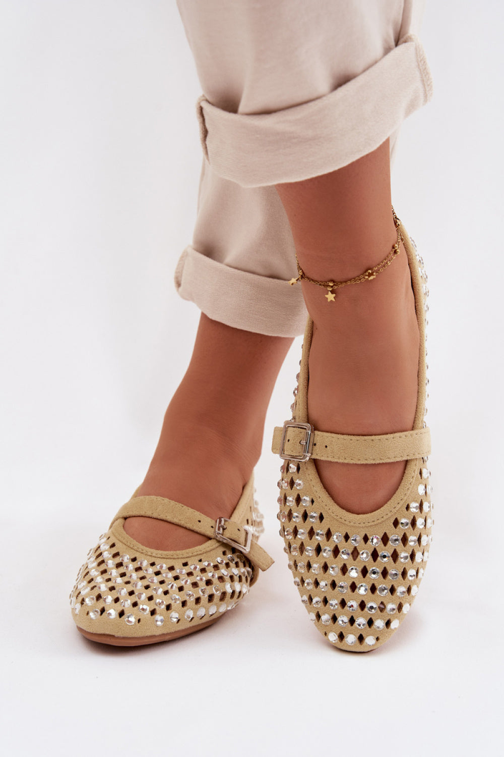 Step In Style Wilvessa Yellow Faux Suede Ballet Flats - view 3