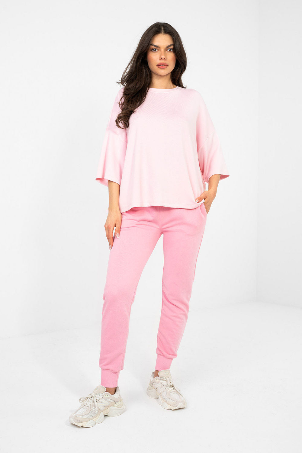 Rue Paris Light Pink Short Sleeve Blouse - view 2