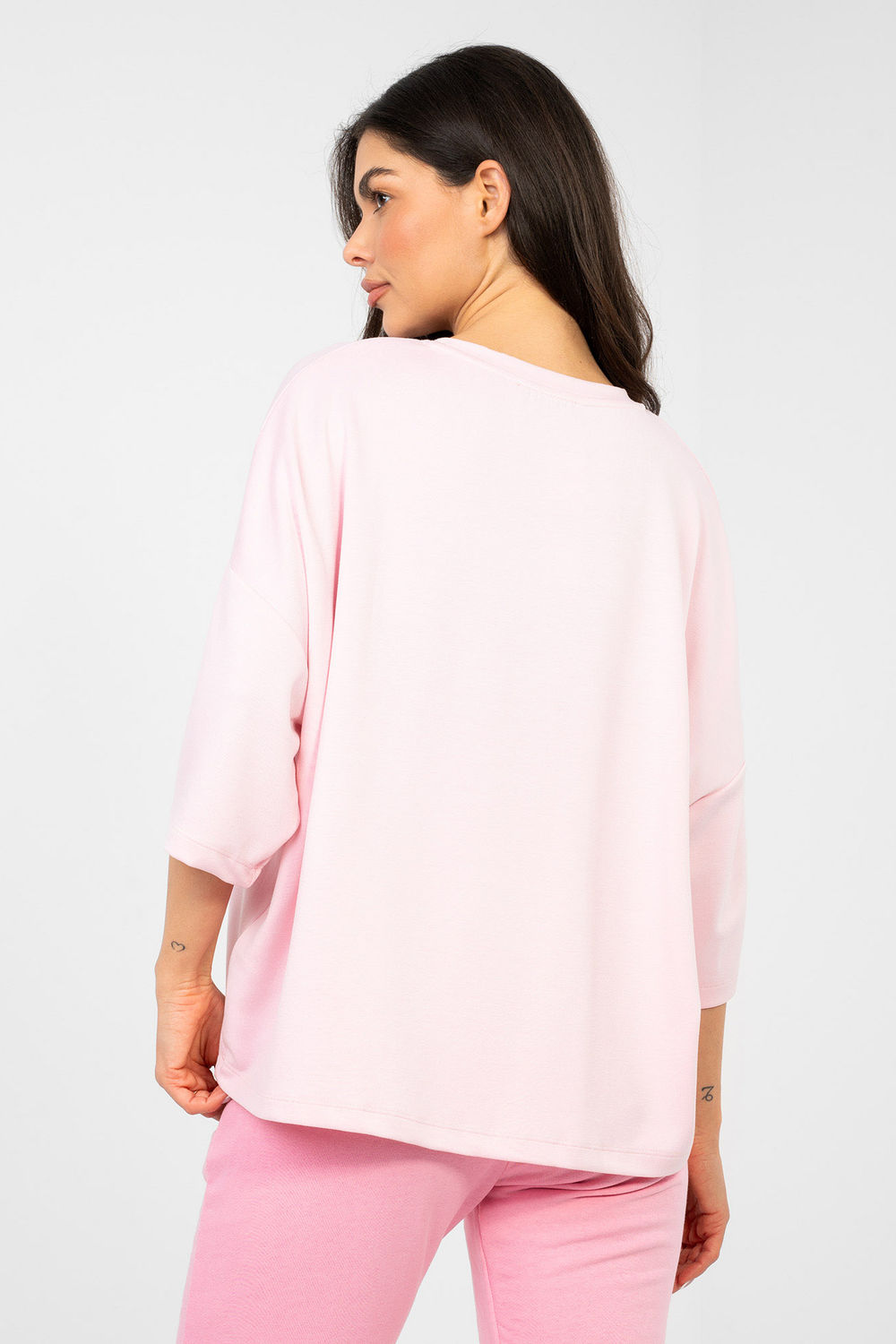 Rue Paris Light Pink Short Sleeve Blouse - view 3