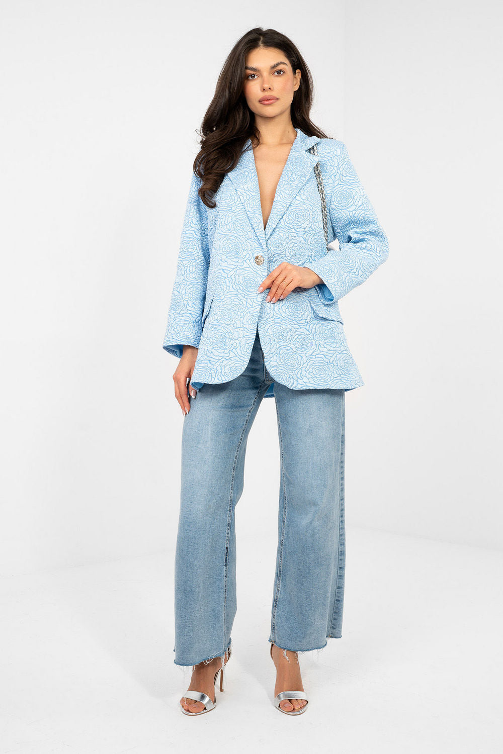 Rue Paris Light Blue Long Sleeve Jacket - view 2