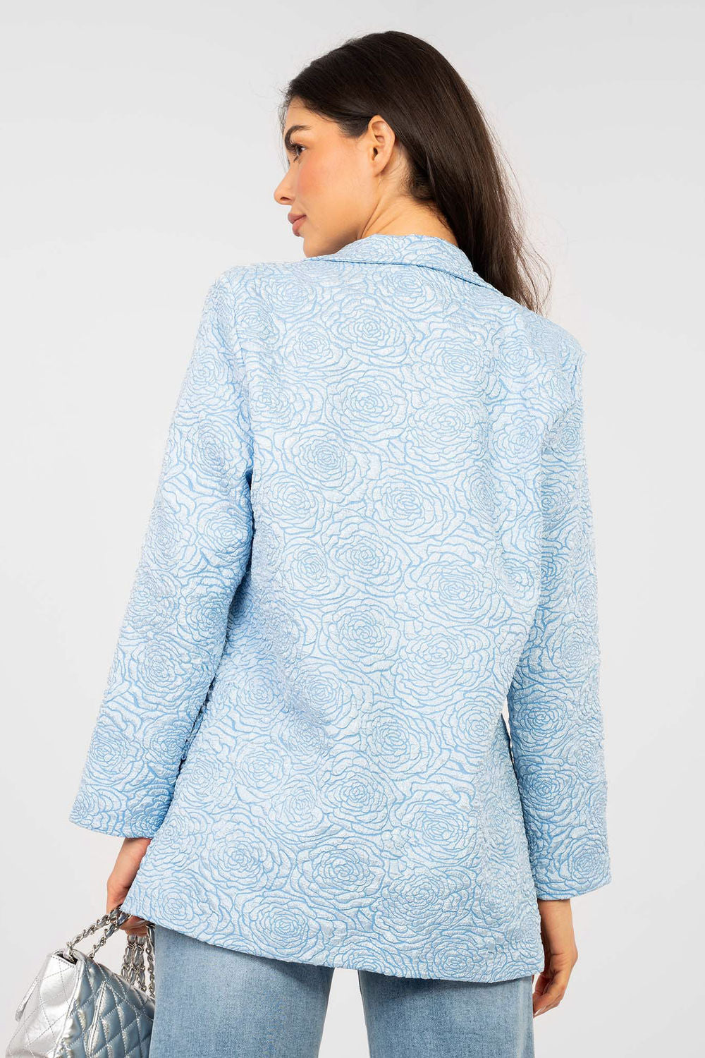 Rue Paris Light Blue Long Sleeve Jacket - view 3