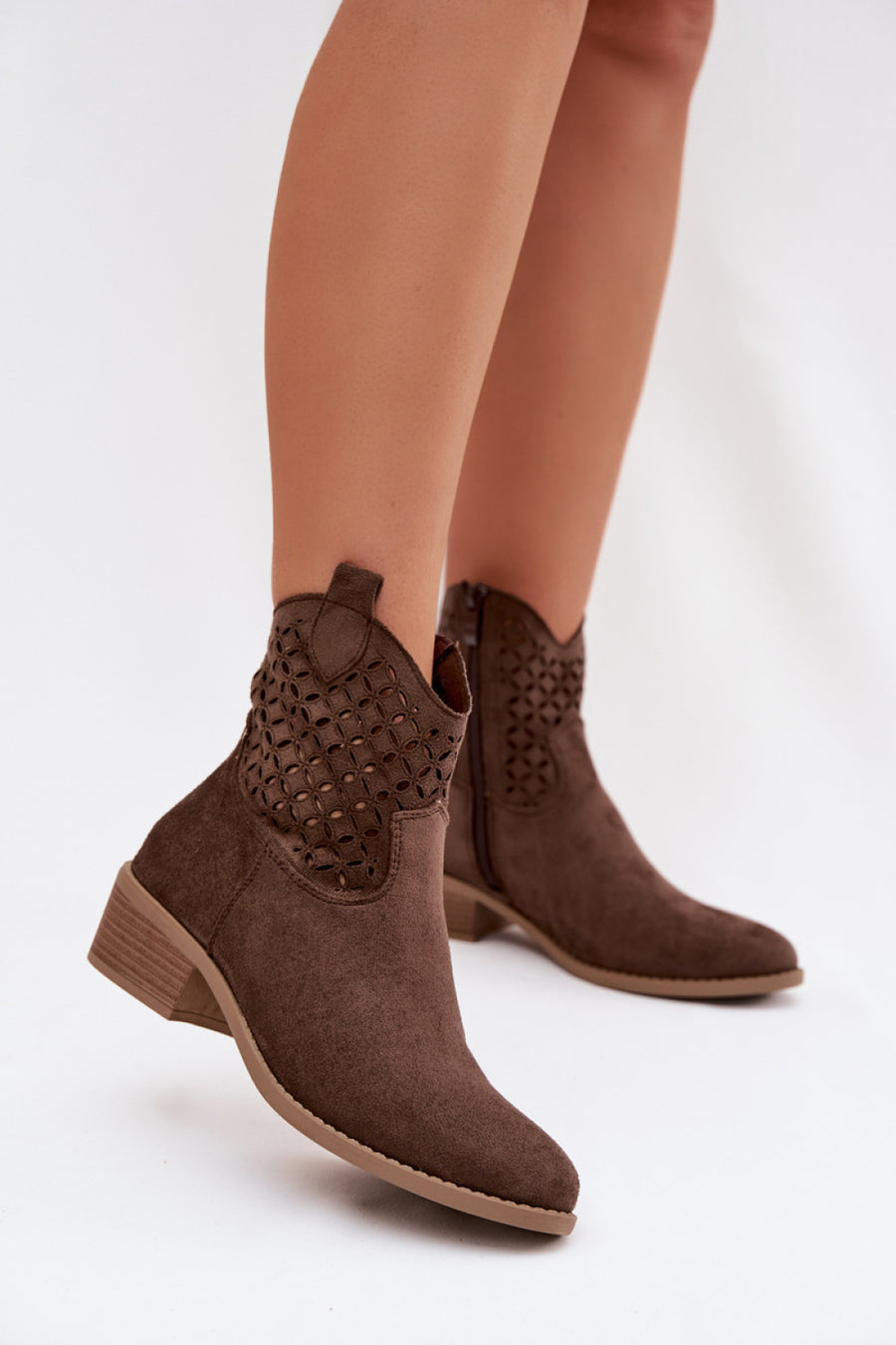 Step In Style Briavine Brown Faux Suede Heeled Ankle Boots