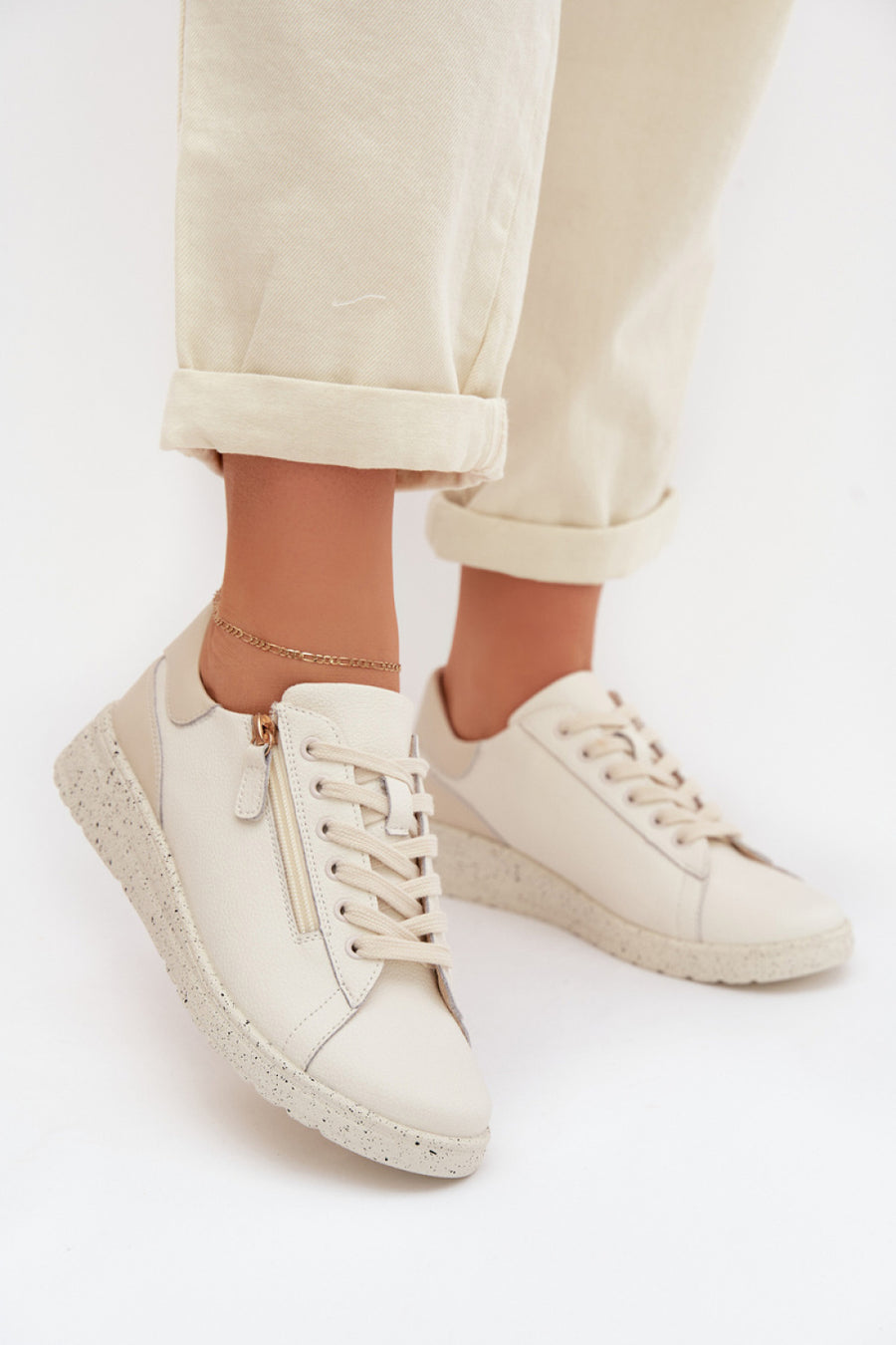 Step In Style Dorothea Beige Leather Shoes