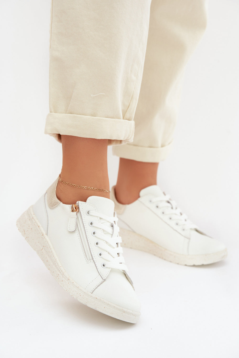 Step In Style Dorothea Gold Leather Shoes