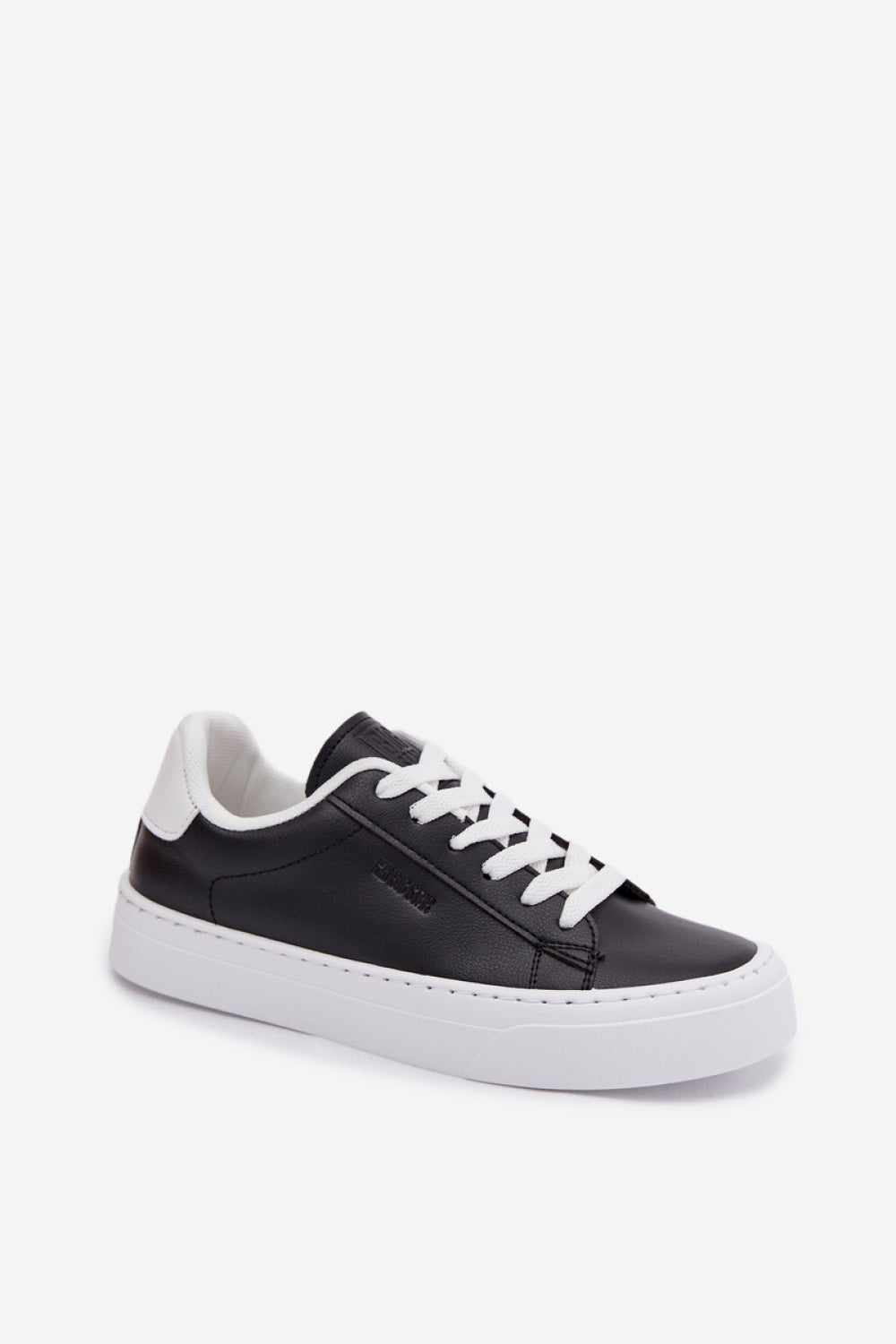 Step In Style Black Faux Leather Trainers - view 2