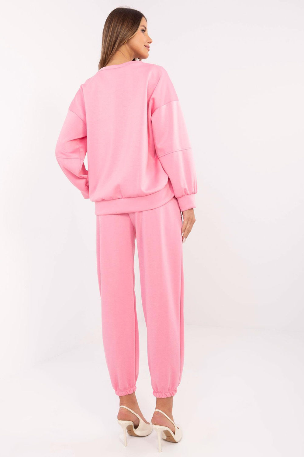 Italy Moda Pink High Waisted Long Sleeve Co-Ord Set - view 3