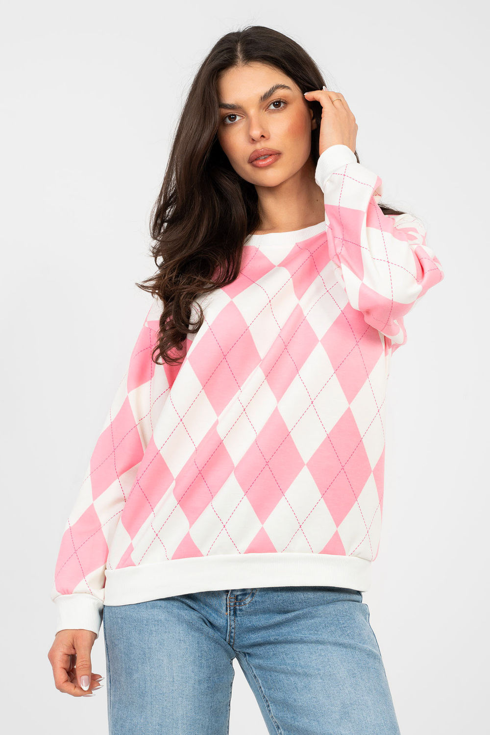 Italy Moda Pink Long Sleeve Sweatshirt