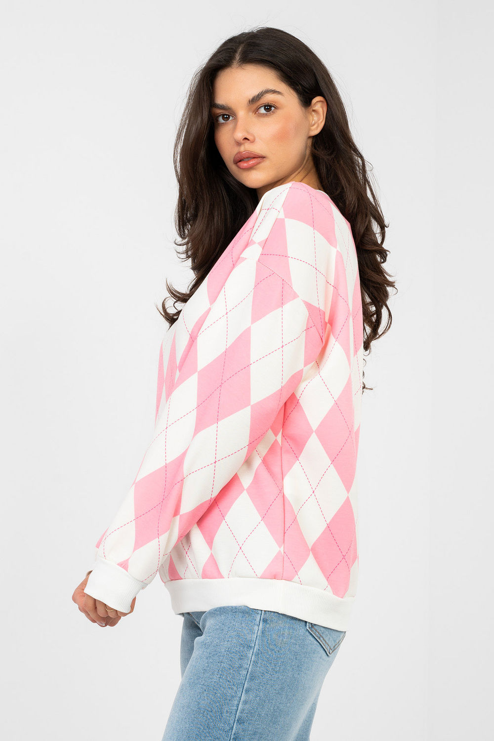 Italy Moda Pink Long Sleeve Sweatshirt - view 3