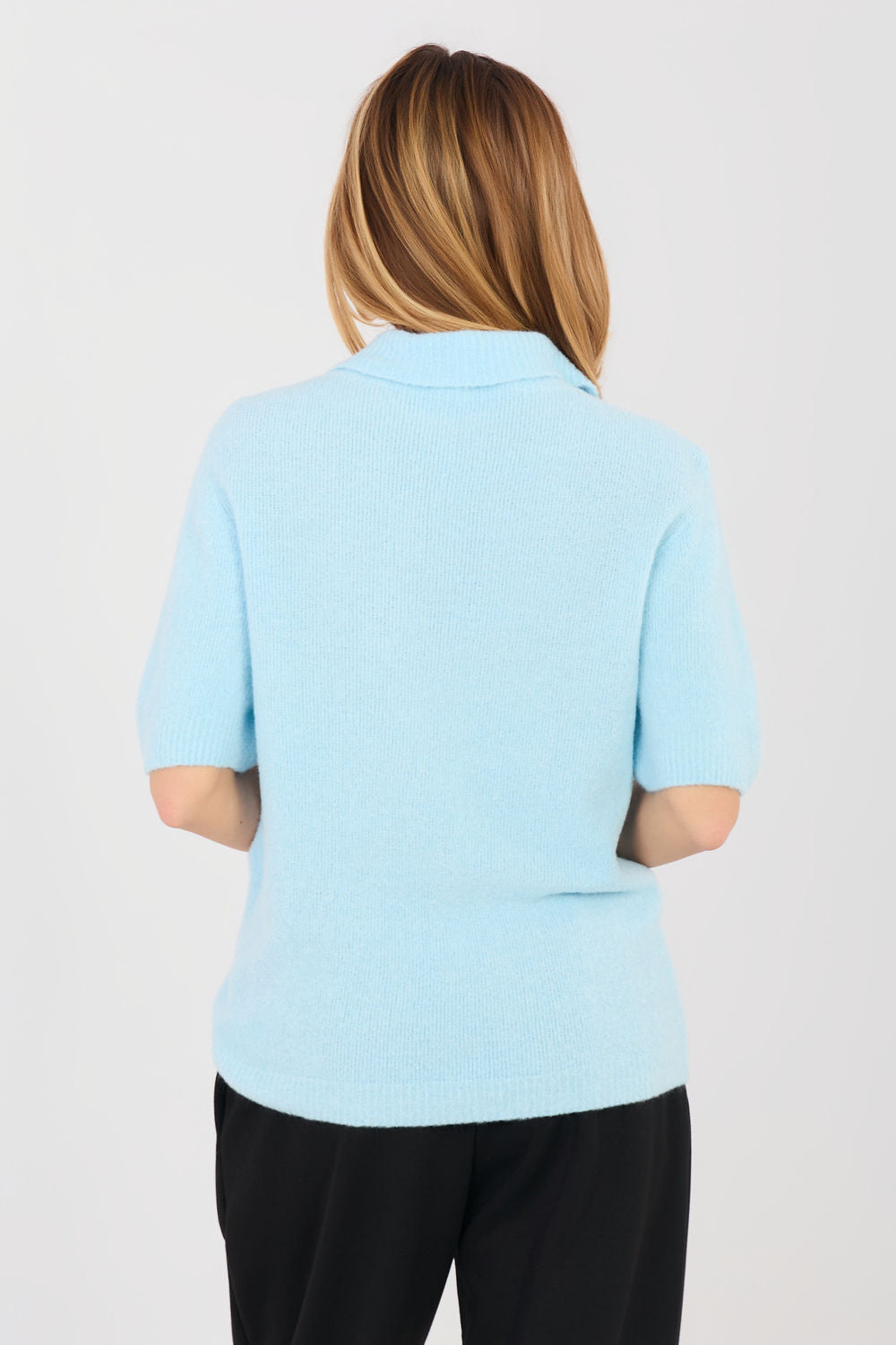 Italy Moda Light Blue Short Sleeve Jumper - view 3