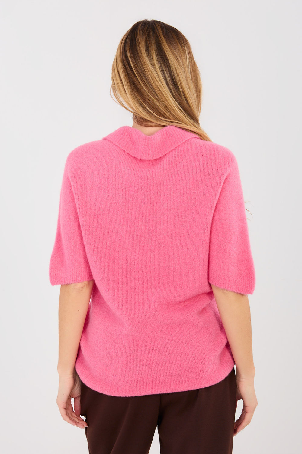 Italy Moda Dark Pink Short Sleeve Jumper - view 3
