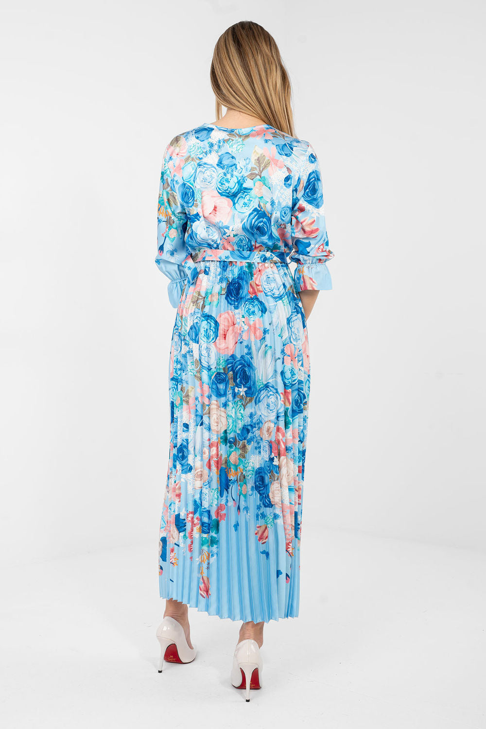 Italy Moda Light Blue Maxi Floral Dress - view 3