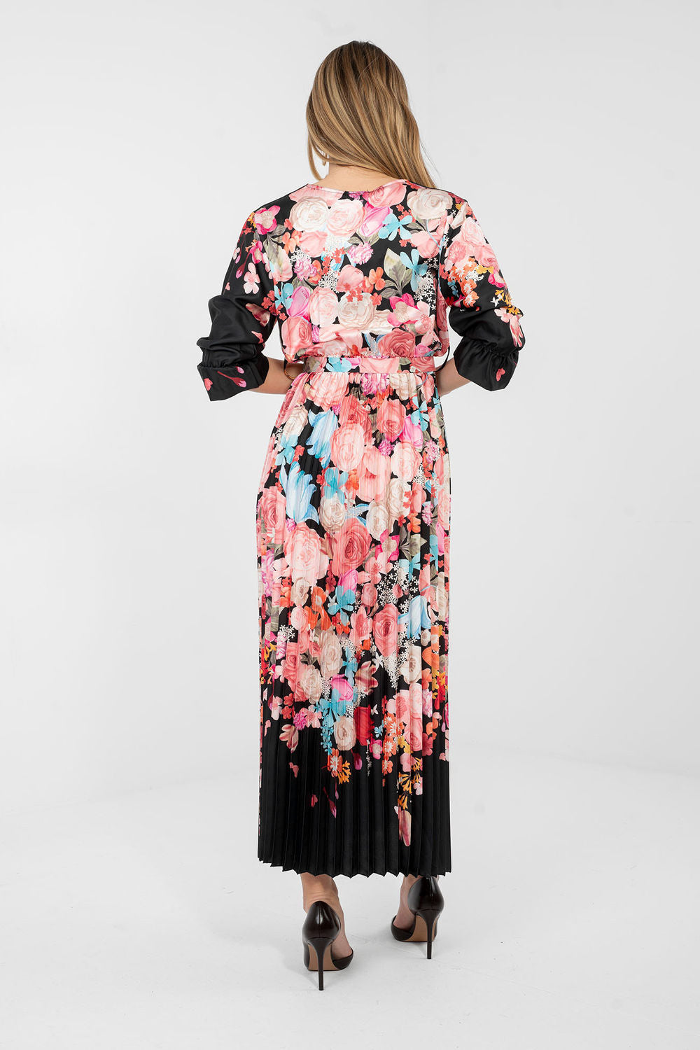 Italy Moda Black Maxi Floral Dress - view 3