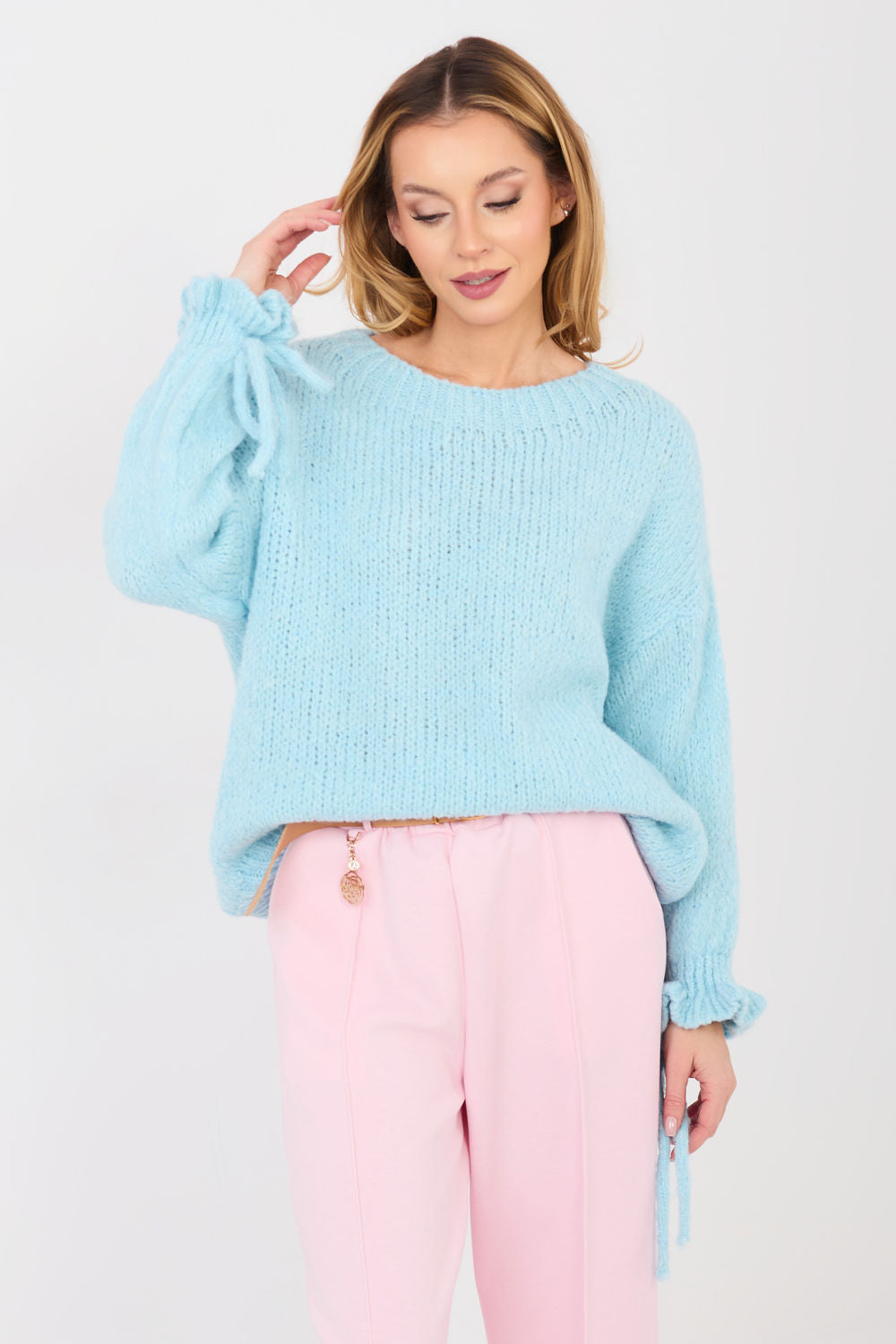 Italy Moda Light Blue Long Sleeve Jumper