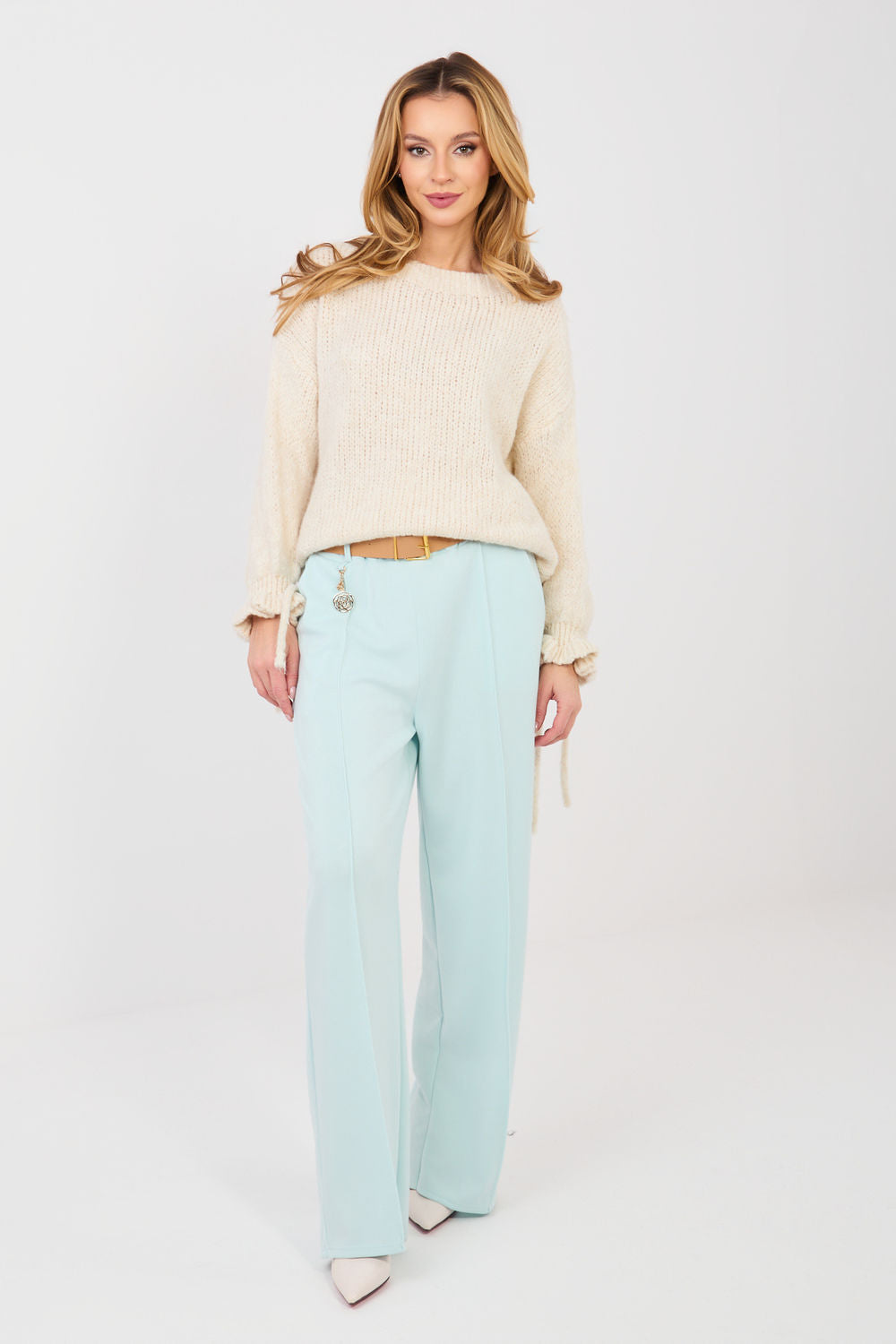 Italy Moda Light Beige Acrylic Long Sleeve Jumper - view 2