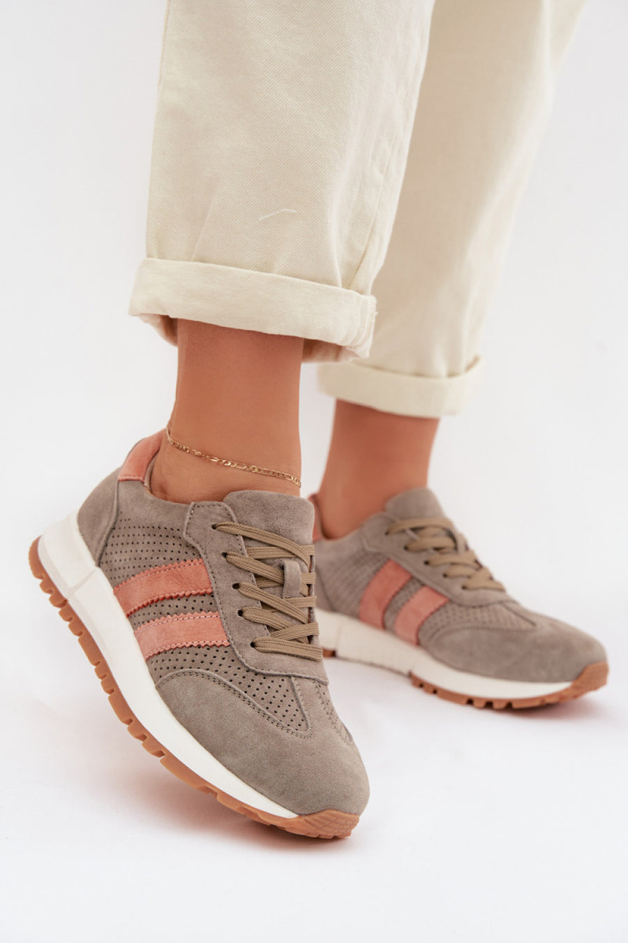 Step In Style Dark Green Suede Trainers