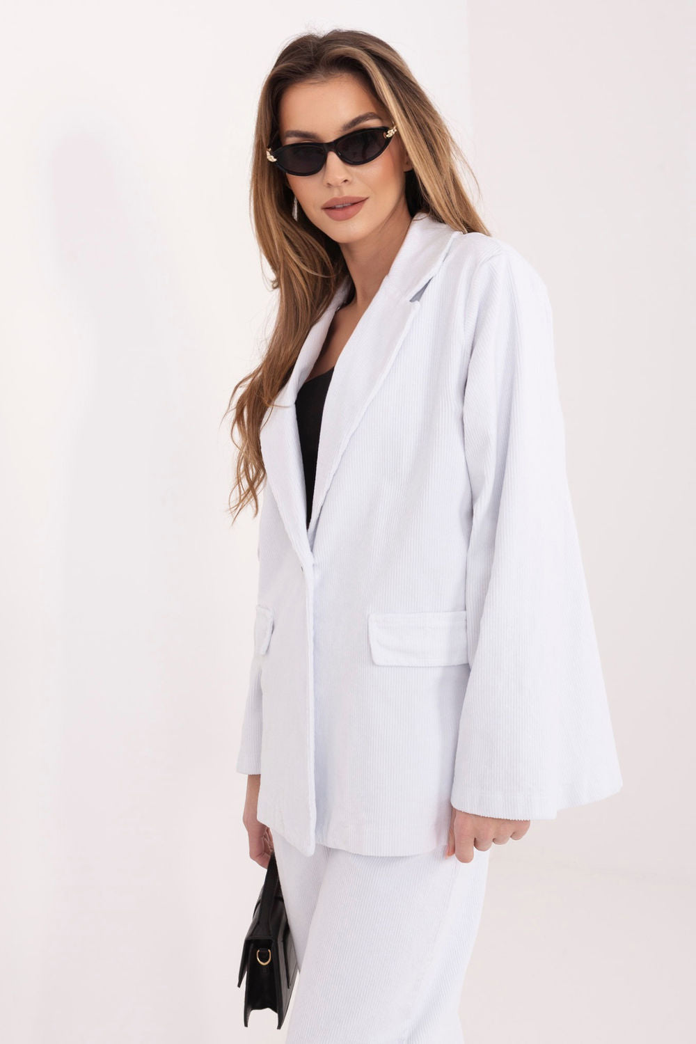 Rue Paris White Long Sleeve Cotton Jacket - view 2