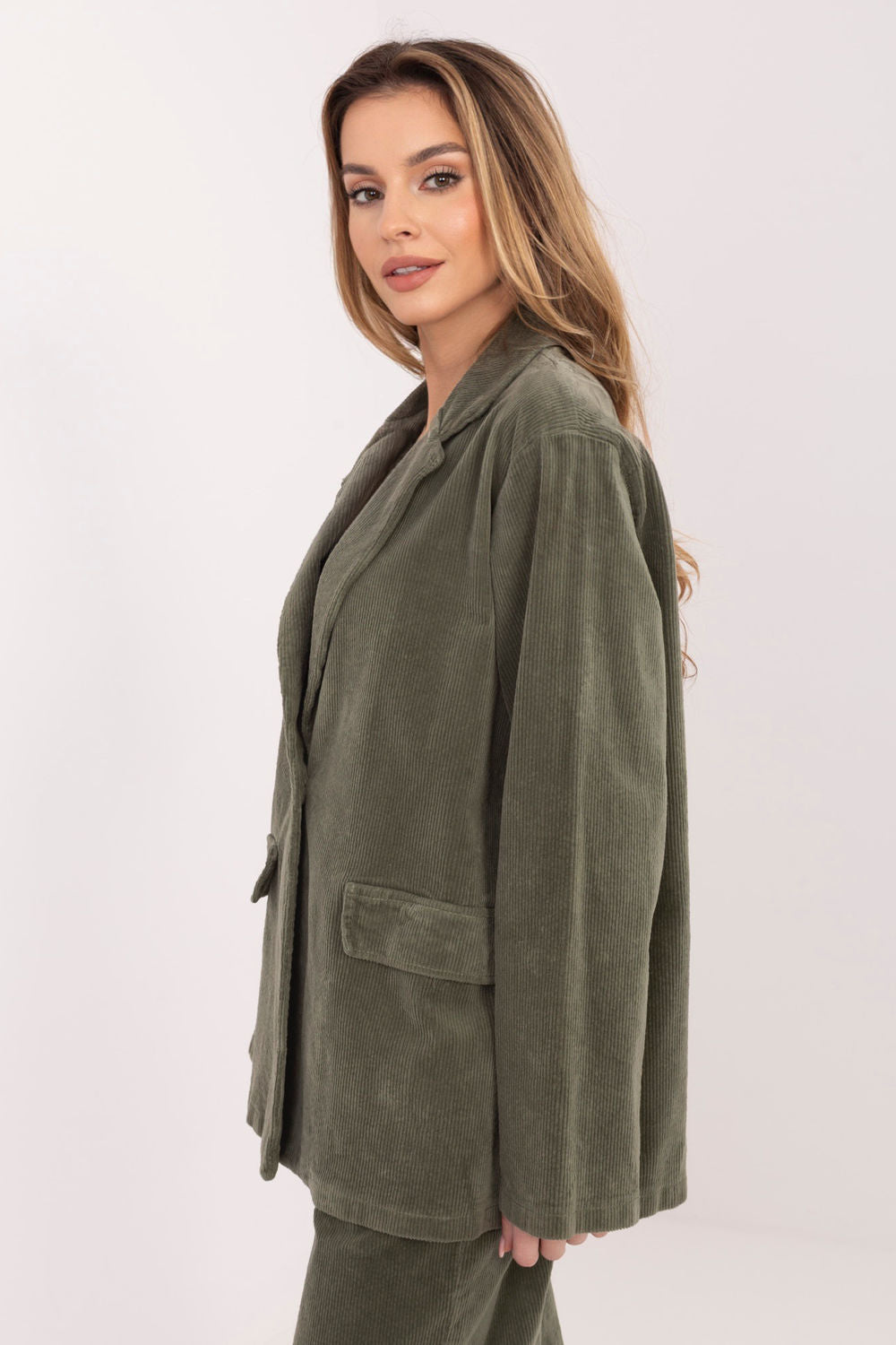 Rue Paris Khaki Long Sleeve Cotton Jacket - view 2