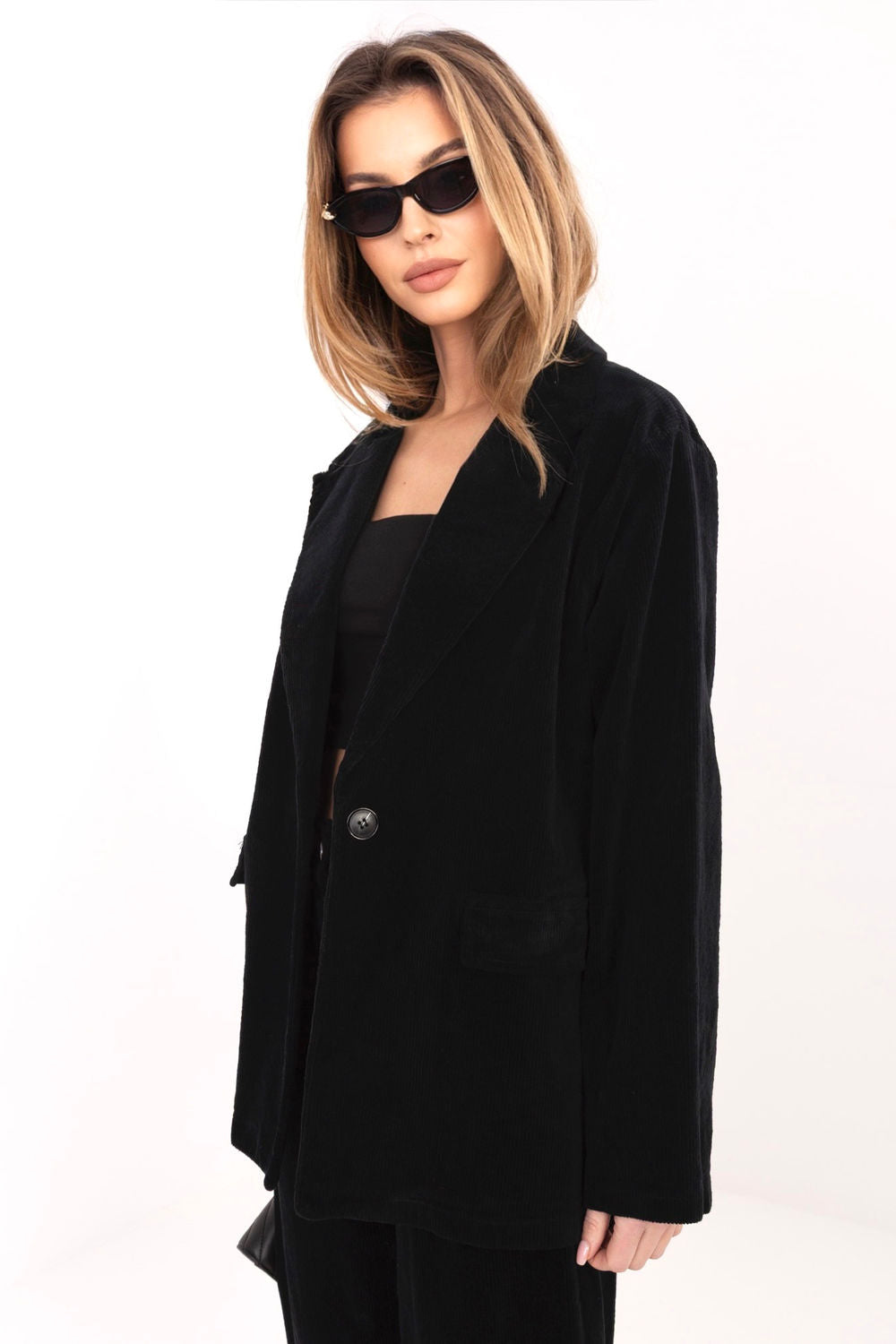 Rue Paris Black Long Sleeve Cotton Jacket - view 3
