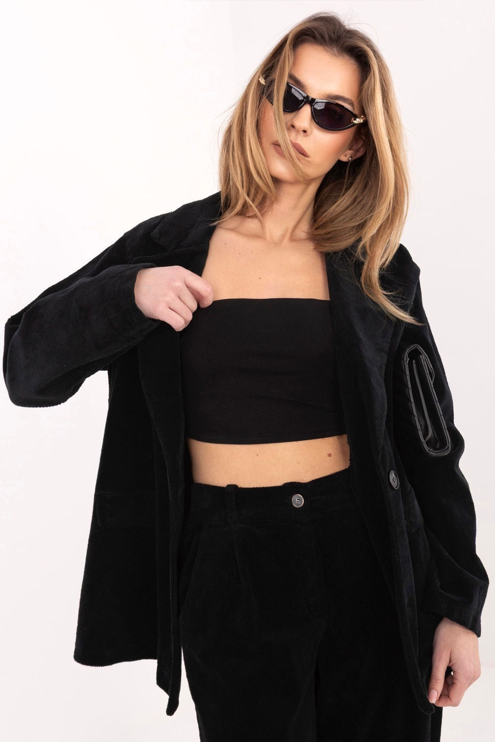 Rue Paris Black Long Sleeve Cotton Jacket - view 4