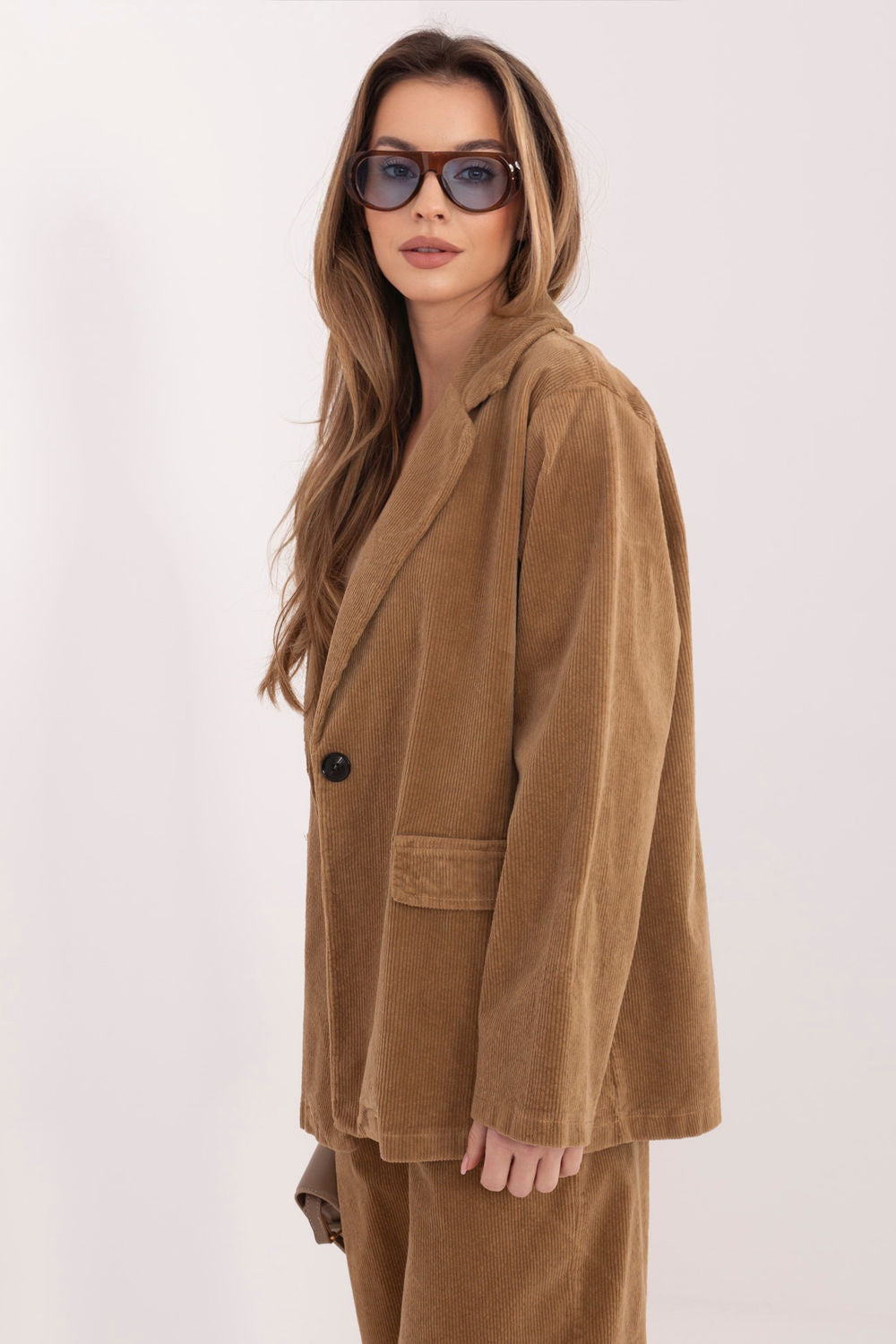 Rue Paris Camel Long Sleeve Cotton Jacket - view 2