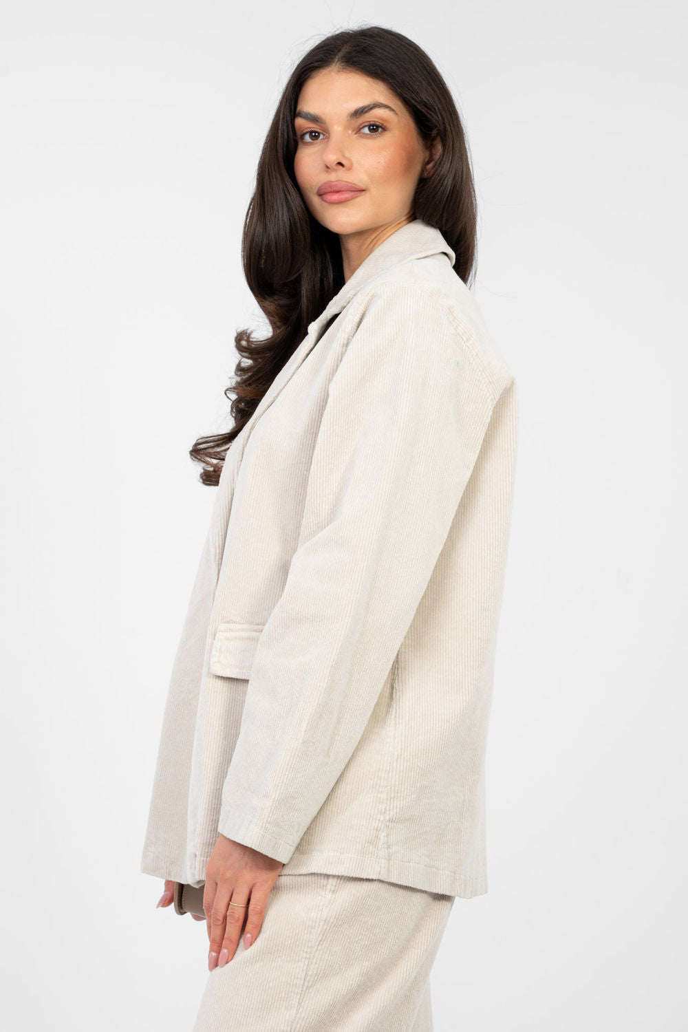 Rue Paris Light Beige Long Sleeve Cotton Jacket - view 3