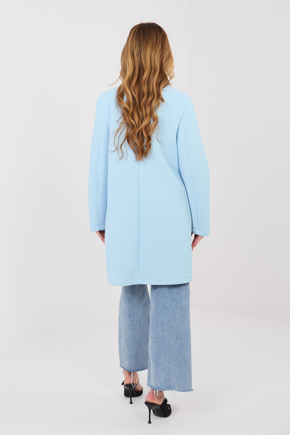 Rue Paris Light Blue Long Sleeve Coat - view 3