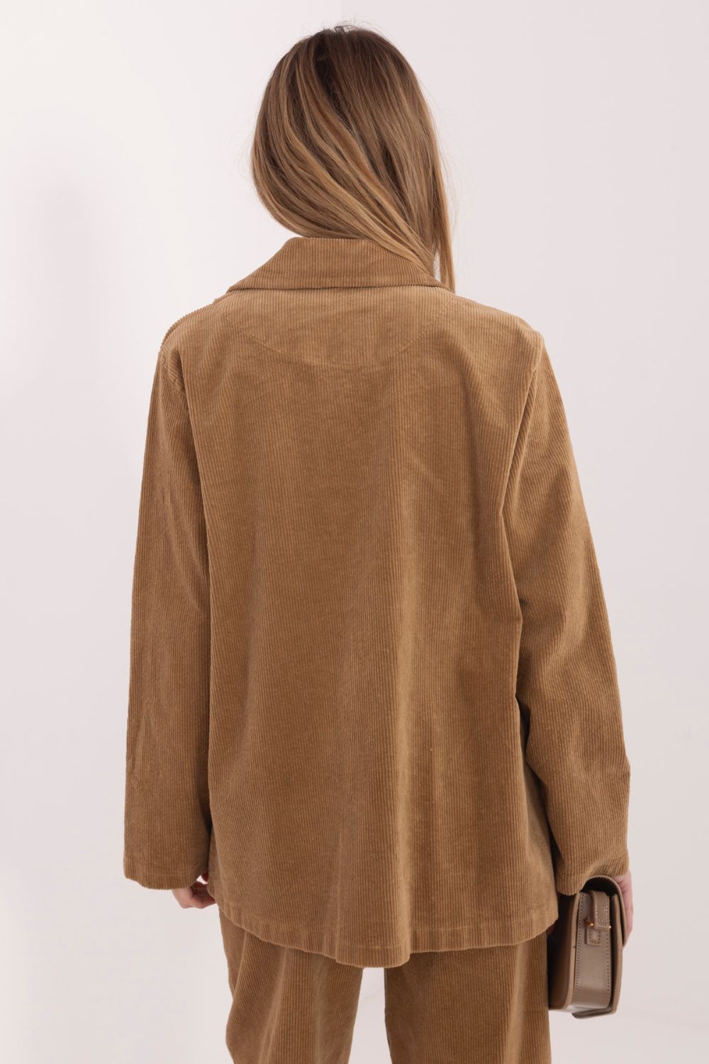 Rue Paris Camel Long Sleeve Cotton Jacket - view 3