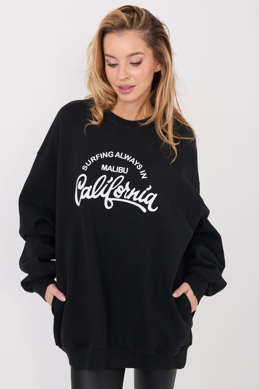 Factory Price Black Hooded Long Sleeve Cotton Sweatshirt
