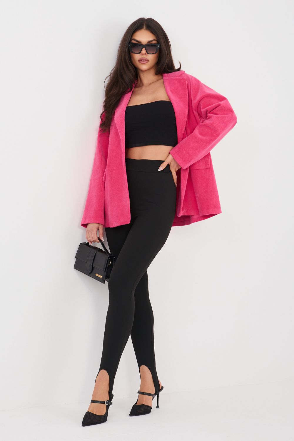 Rue Paris Fuchsia Long Sleeve Cotton Jacket - view 3