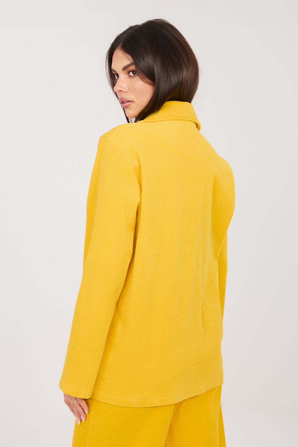 Rue Paris Yellow Long Sleeve Cotton Jacket - view 3
