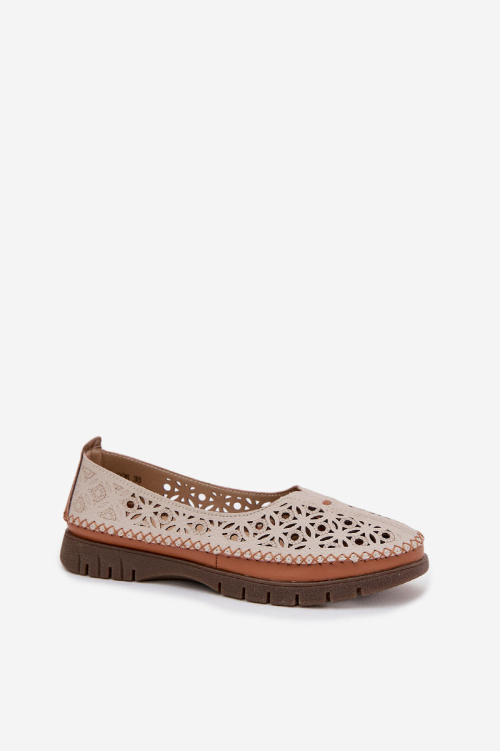 Step In Style Sergio Leone Grey Leather Lace Up Ballet Flats - view 2