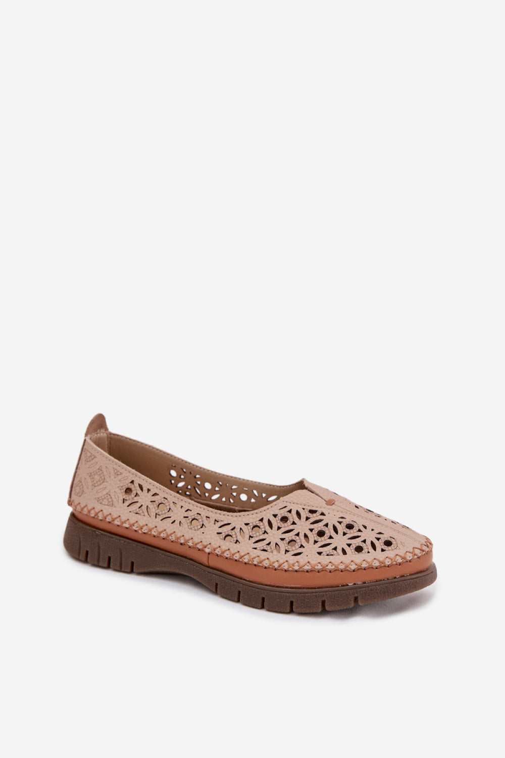 Step In Style Sergio Leone Pink Leather Lace Up Ballet Flats - view 2