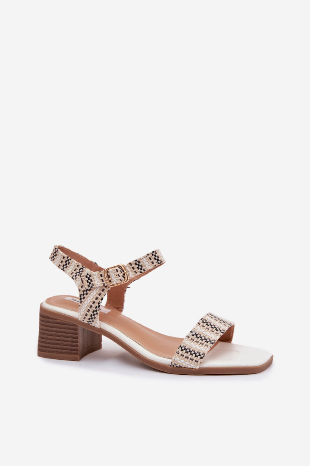 Step In Style Sabela White Faux Leather Block Heel Heeled Sandals - view 2