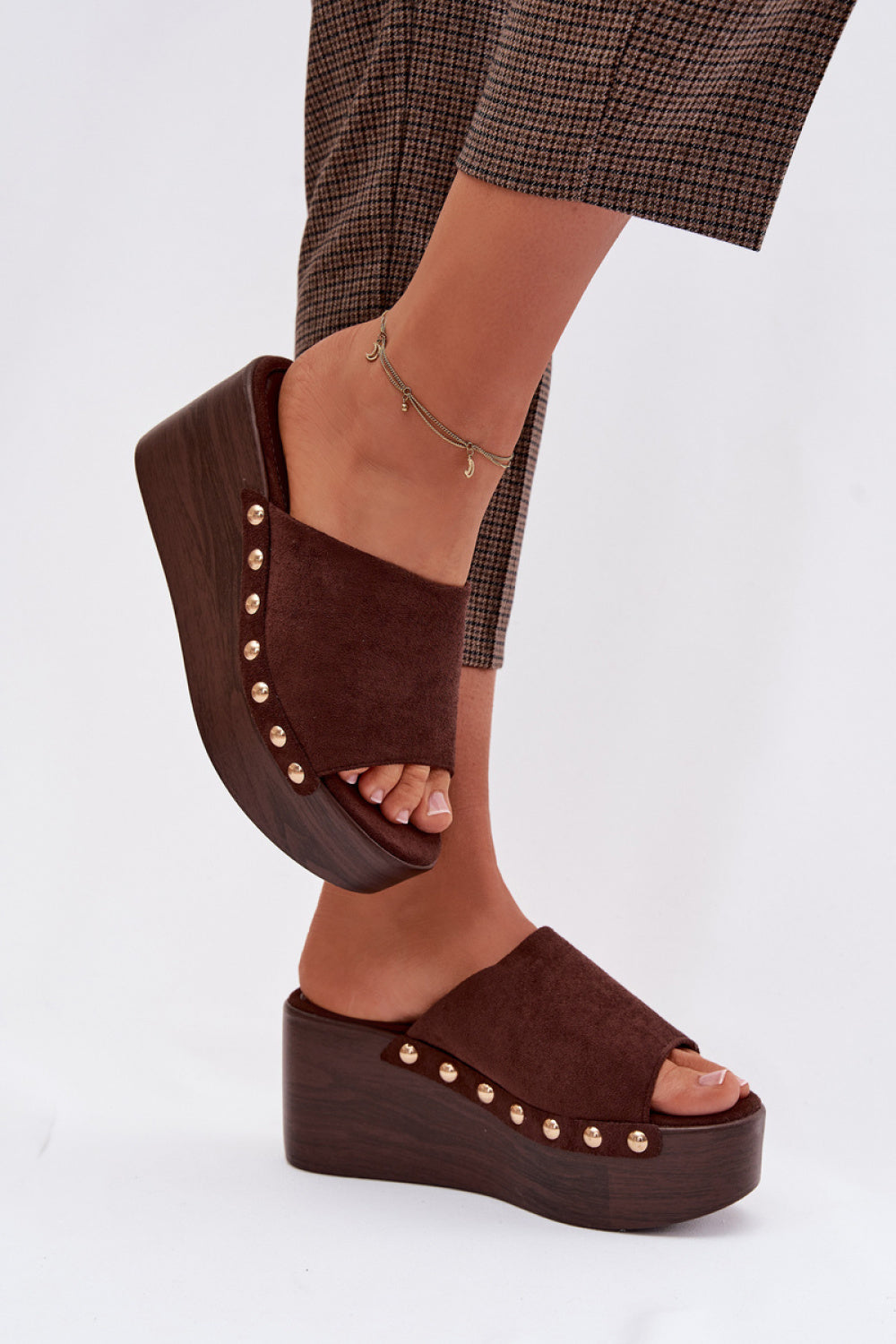 Step In Style Helivina Brown Faux Suede Platform Wedge Sandals - view 3