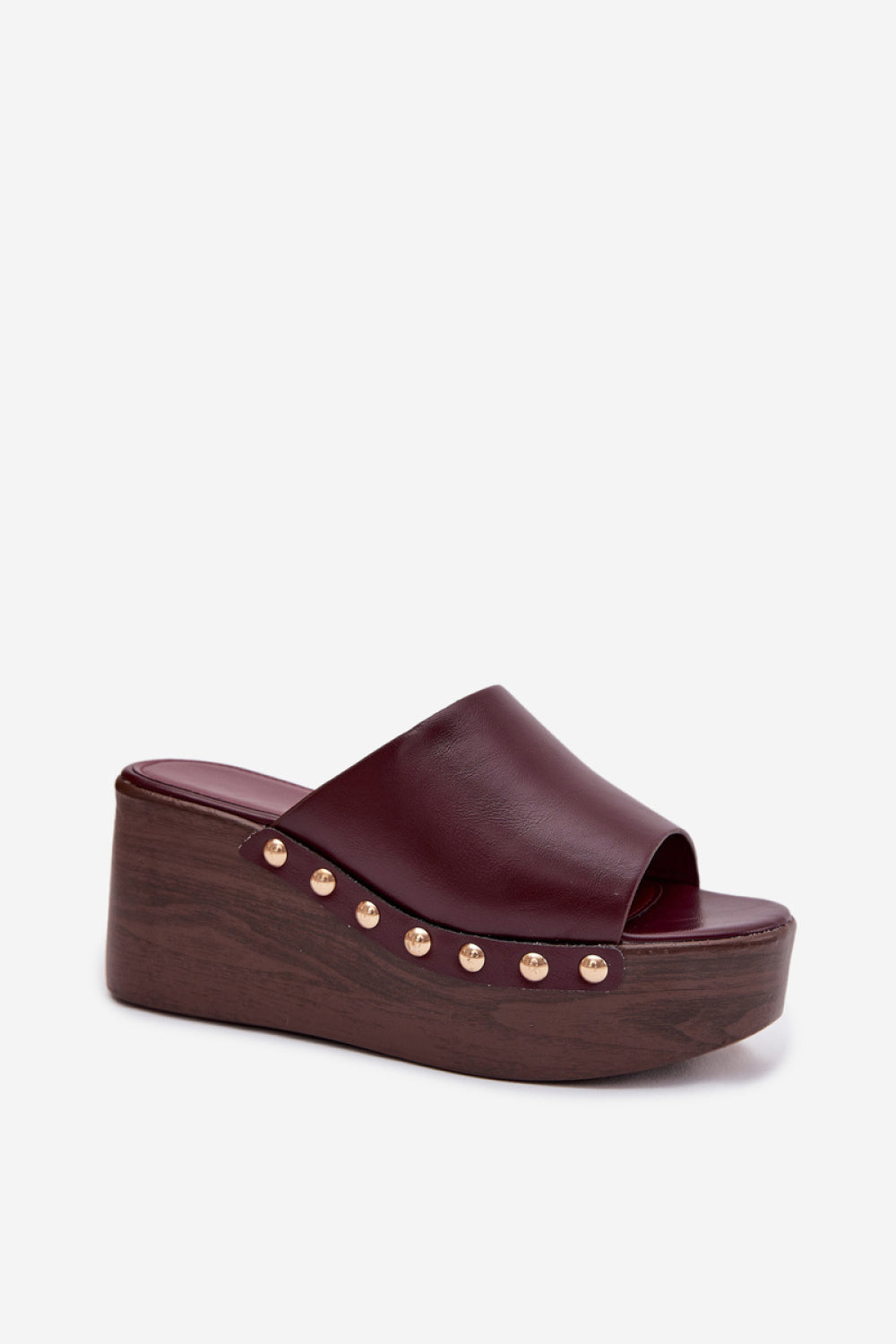 Step In Style Farinelle Burgundy Faux Leather Platform Wedge Sandals - view 2