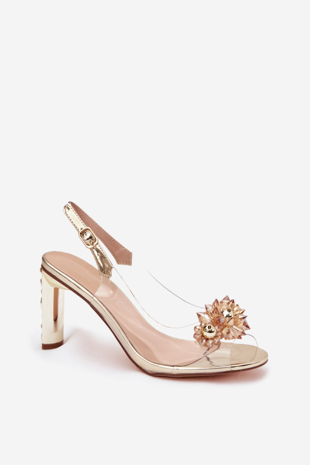 Step In Style Gold Heeled Sandals - view 2