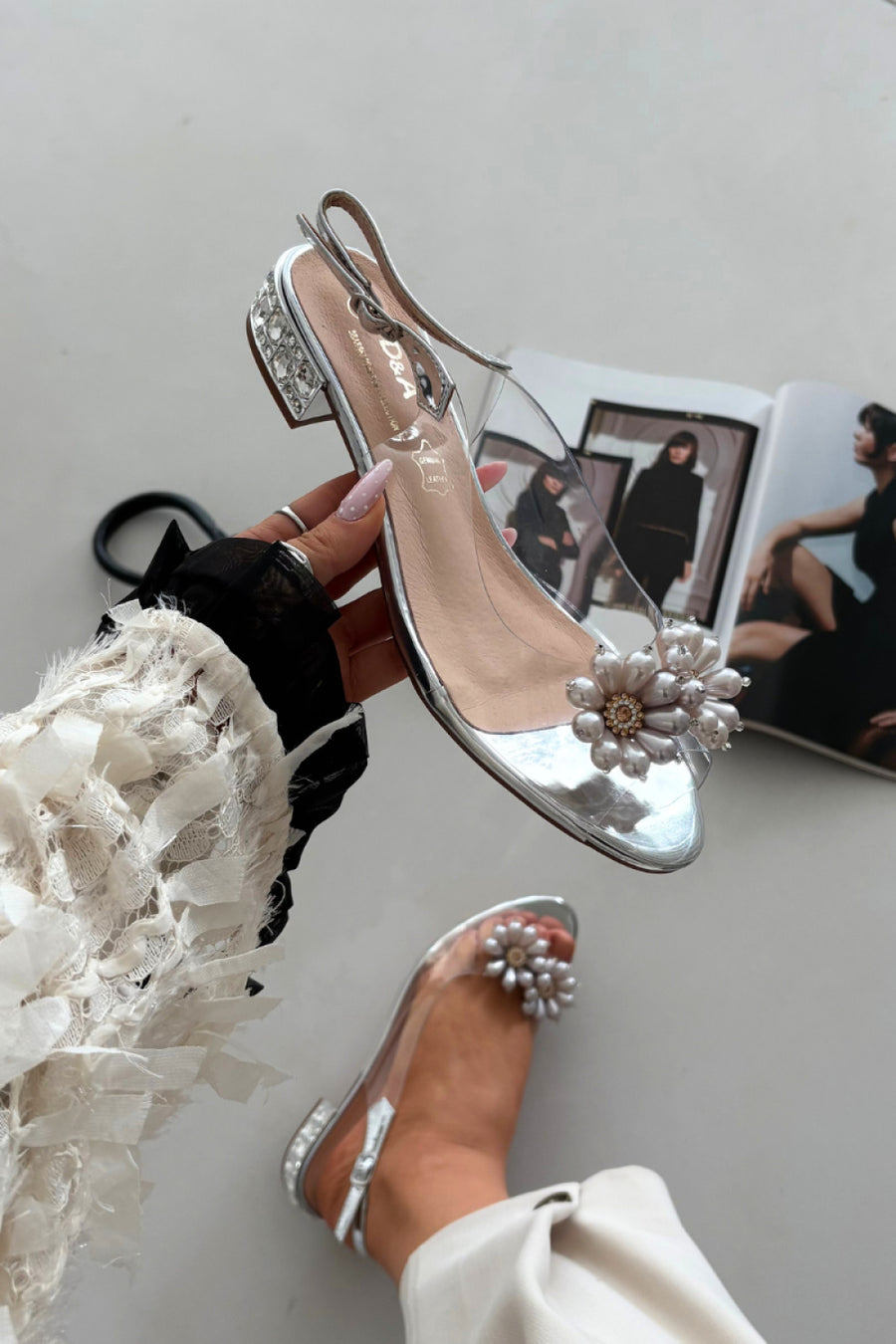 Step In Style Silver Sheer Sandals