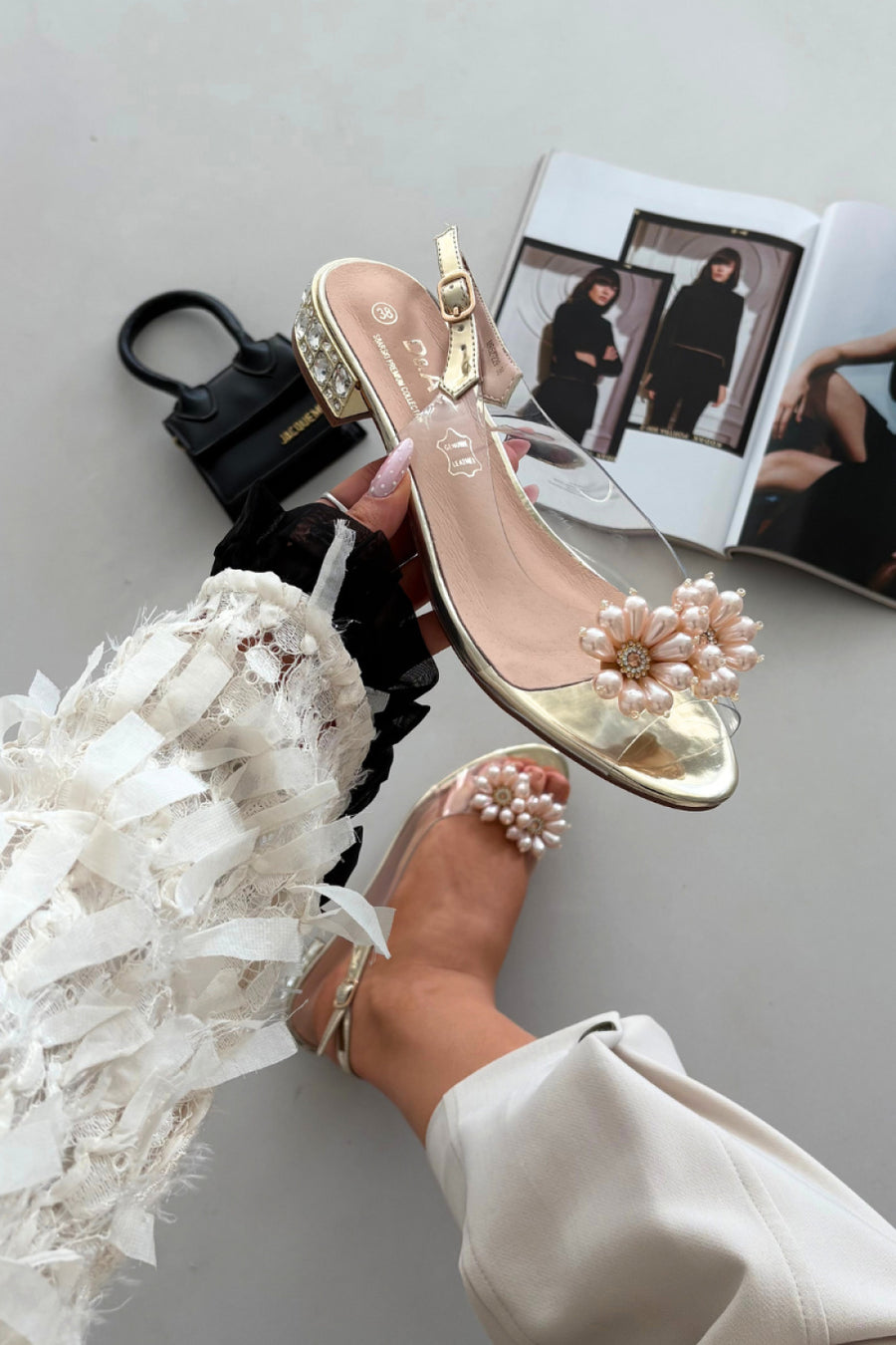 Step In Style Gold Sheer Sandals