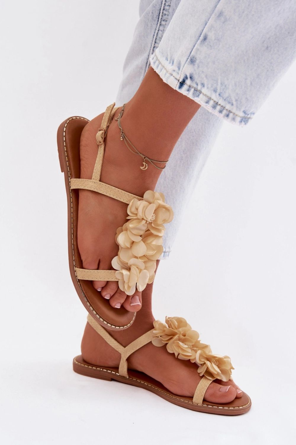 Step In Style Noemia Gold Faux Leather Sandals - view 4