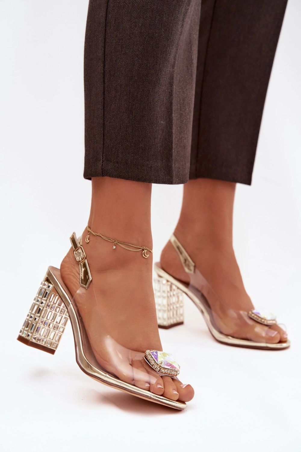 Step In Style Gold Leather Sandals - view 4