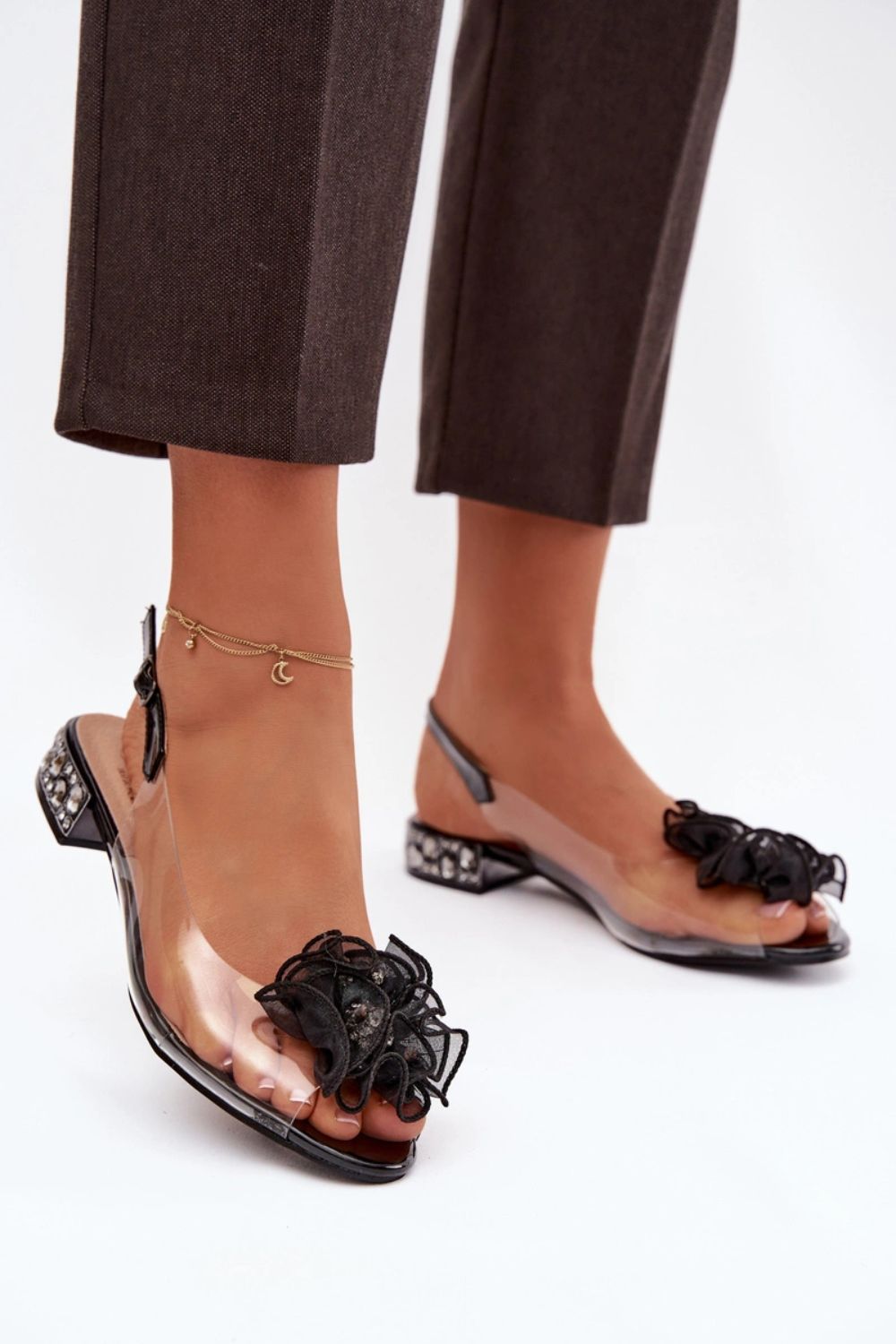 Step In Style Black Mesh Sandals - view 4