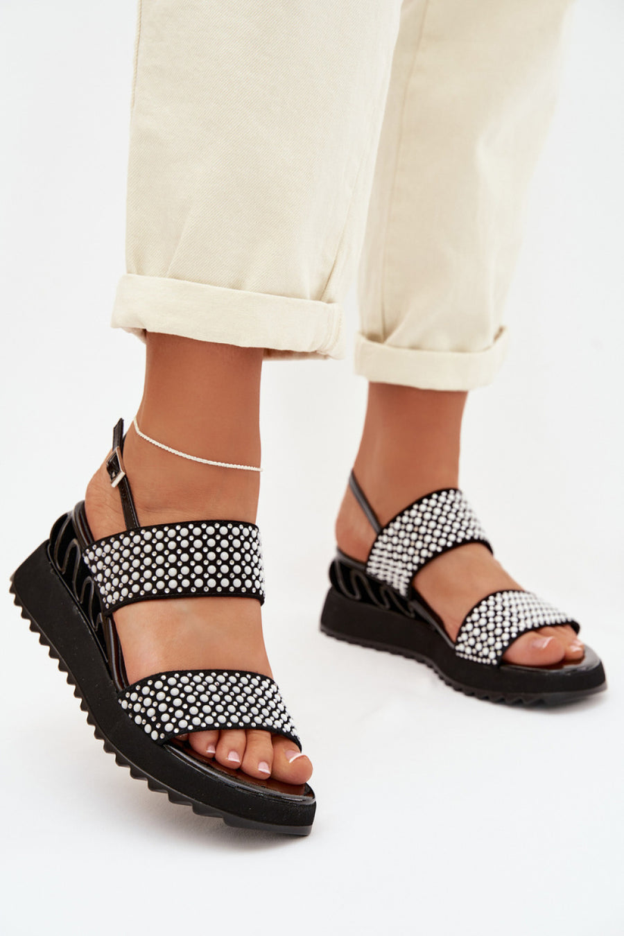 Step In Style Black Suede Wedge Sandals