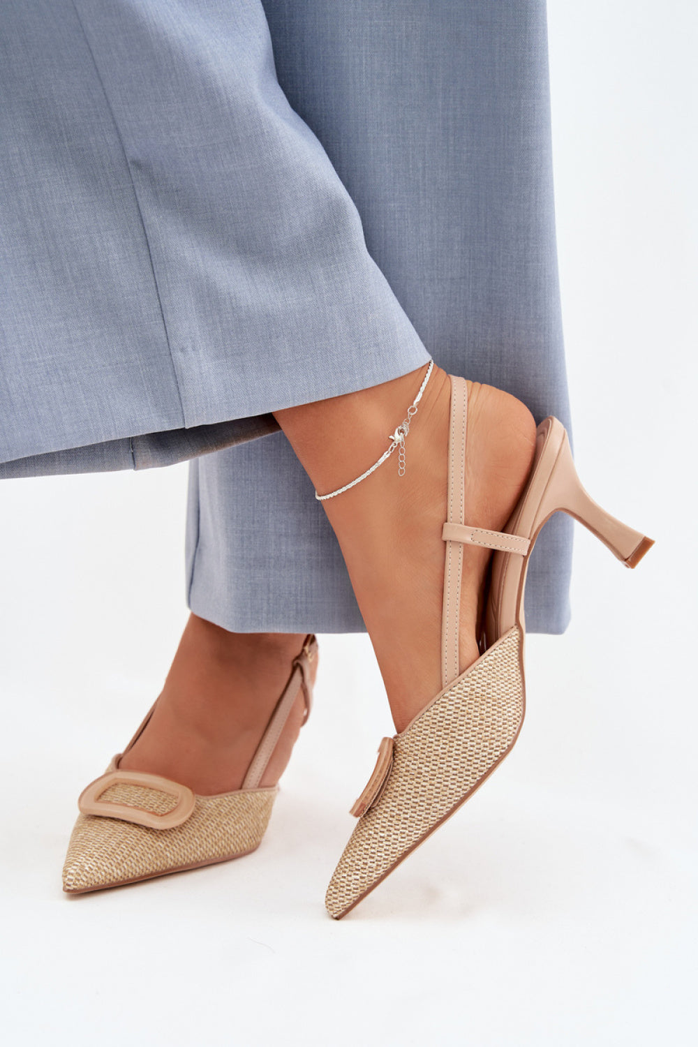 Step In Style Eslina Nude Faux Leather Heeled Sandals - view 3