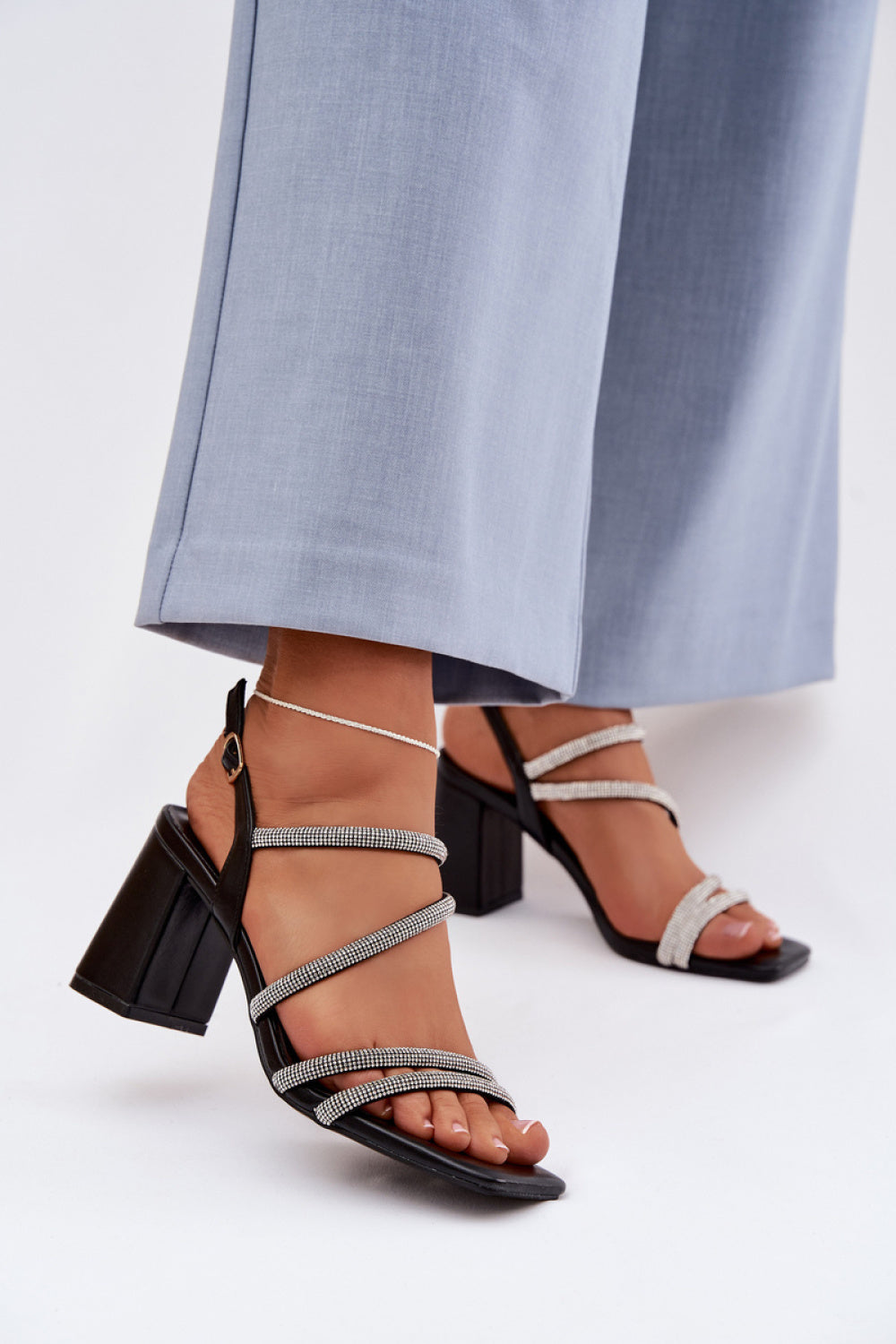 Step In Style Brelia Black Heeled Sandals