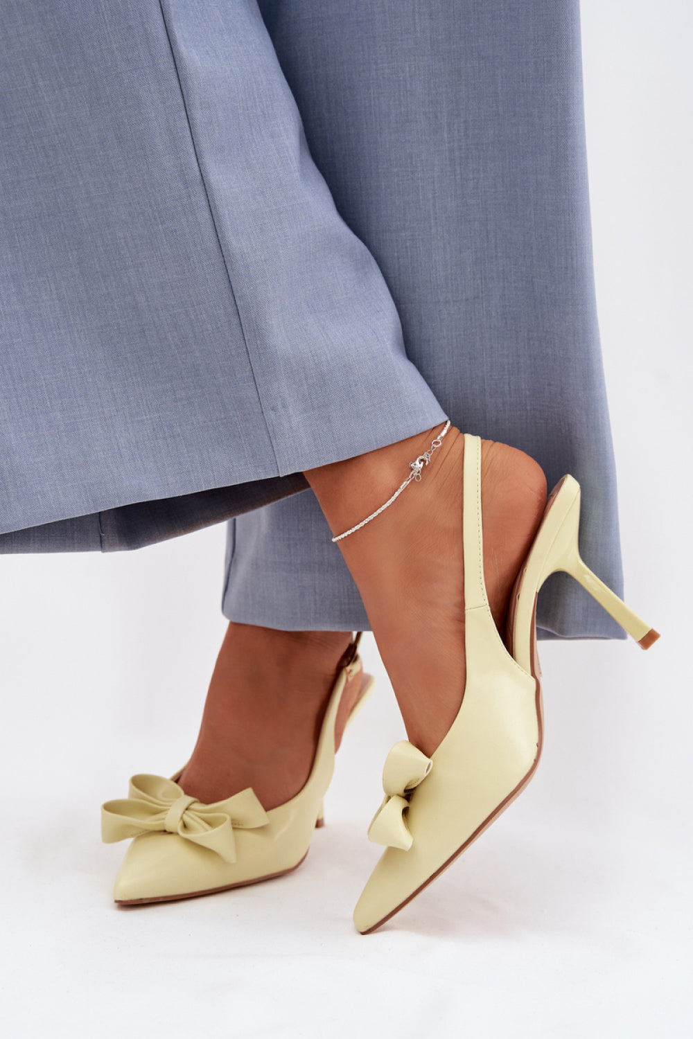 Step In Style Jonera Yellow Faux Leather Stiletto Heeled Sandals - view 3