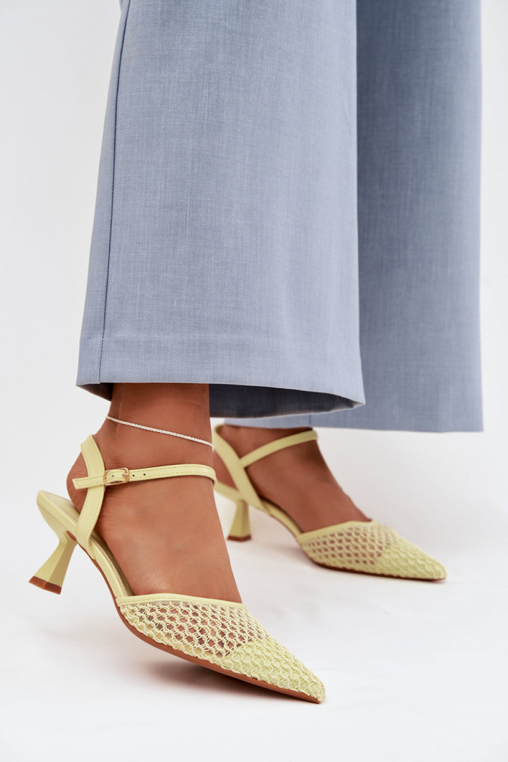 Step In Style Brilora Yellow Faux Leather Heeled Sandals