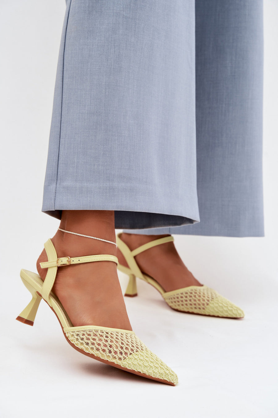 Step In Style Brilora Yellow Faux Leather Heeled Sandals