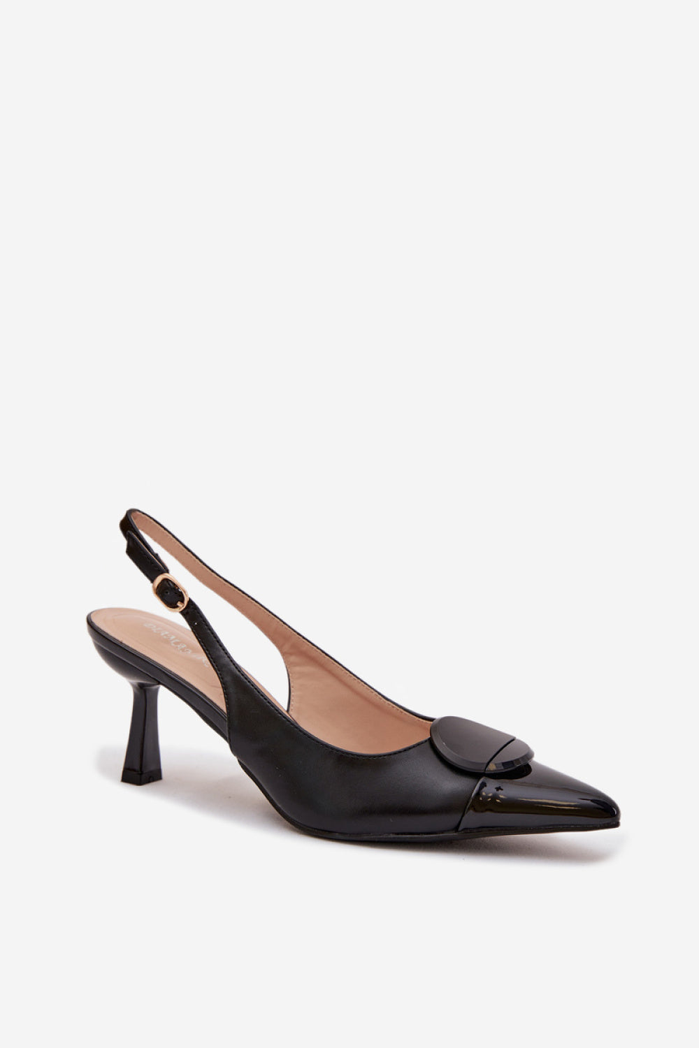 Step In Style Mariae Black Faux Leather Stiletto Heeled Sandals - view 2