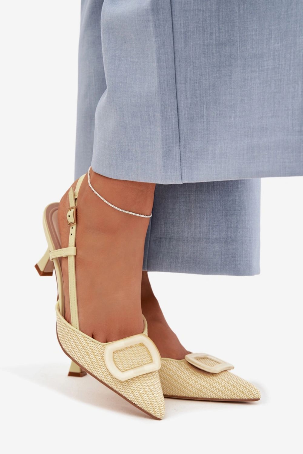 Step In Style Eslina Yellow Faux Leather Heeled Sandals - view 4