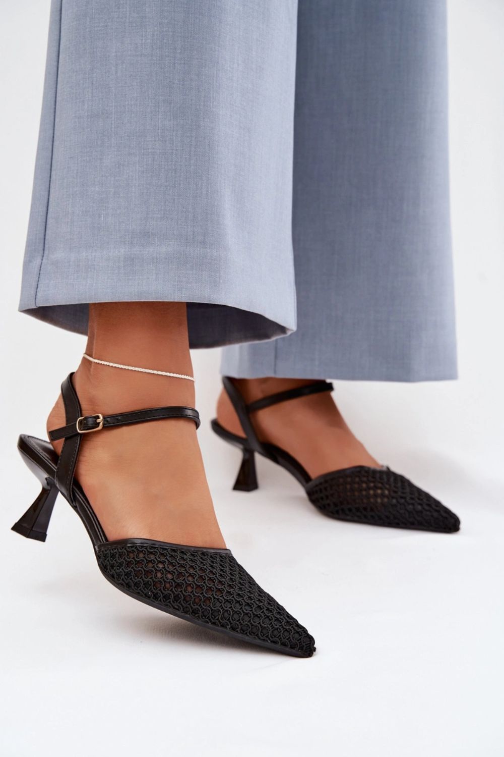Step In Style Brilora Black Faux Leather Heeled Sandals - view 3